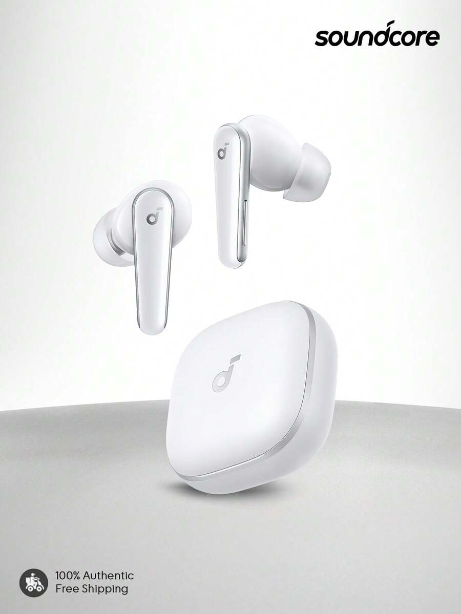 Soundcore Anker Liberty 5 Wireless Noise Proof Headphones, 2X Improved Noise Cancellation, Real-Time Adaptive ANC, Fast Charging, Dolby Audio, 6-Mic AI-Enhanced Calls, Extended Battery Life - White - View 1