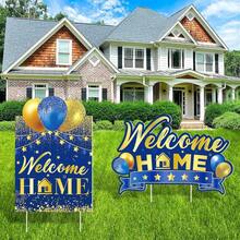 Welcome Home Yard Signs Decorative Garden Stakes Lawn Signs Outdoor Landscaping Decorations - B - View 1