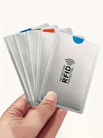 10 st/5 st/1 st anti-avmagnetiseringsförpackade silverkort, RFID-blockerande kortfodral - Stöldskydd, NFC-skyddande ID- och kreditkortsskydd, skydd för bankkortsidentitet, anti-skanning, antimagnetisk, stöldskyddande, skimmingskyddande kortfodral, kortskyddsfilm, korthållare, vattentätt kort