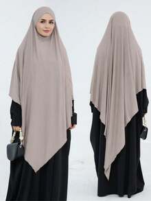 1 chiếc khăn trùm đầu Hijab bằng vải jersey màu trơn có dây buộc, tiện dụng để mặc hàng ngày cùng với áo Abaya Khimar, phù hợp cho mọi mùa. - Nhiều màu - Xem 16