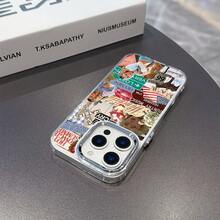 Funda de teléfono compatible con Singer S-Sabrina C-Carpenter para for  16, 15, 14, 13, 12, 11 Pro Max, X, XR, XSMAX, 8, 7 Plus, con un marco de lente de plata metálica y una funda trasera suave transparente. - Color 1 - Ver 5
