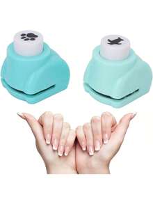 2 Piezas de Mini Perforadoras, Set de Perforadoras para Manualidades, Mini Perforadora de Papel, Perforadora en Forma de Pingüino y Pata de Oso para Manualidades de Papel, Suministros para Versión Mejorada - 1 - Ver 2