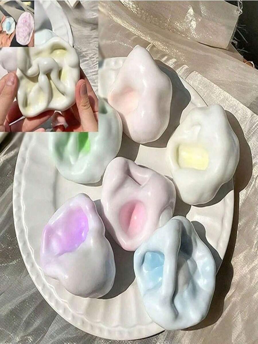 1包（6/4/2/1个）新款挤压释放式粘性麻糬减压玩具，柔软解压，可挤压压力球，适合作为节日礼物、返校派对礼物、生日礼物 - 彩色 - 查看 1