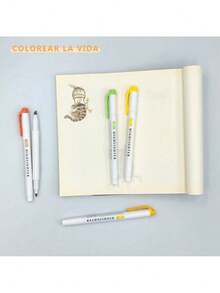 EstiloMythya Resaltadores, Double Ended Highlighter, Broad And Fine Tips, Refresh And Friendly Colors,15/25 Piezas, Colores Surtidos (Multicolor-15)VersióN Mejorada - Colorido-15 - Ver 2