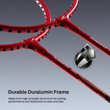 HUNDRED POWERTEK 100 Juego de 2 Raqueta de bádminton con Cubierta Completa - Rojonegro - Ver 6