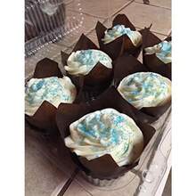 Decony Brown Tulip Baking Cups Liners -200 pack- For Large cupcakes and muffin - Large size - 2 3 4 - 4 Appx. 200 pack by Decony - Marrn - Ver 4