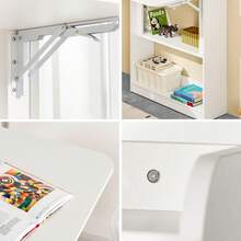 SoBuy Home Office Folding Table Desk Computer Desk Workstation With 3 Shelves White W64 X D58 X H82cm FWT92-W - White - View 8