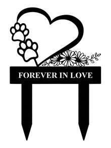 1 件锻铁“永远相爱”宠物爪印雏菊花园装饰品 - 温馨庭院装饰 - 浪漫花卉草坪摆件，营造温暖的户外空间 - 彩色 - 查看 6