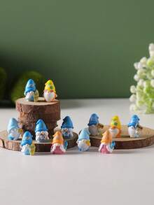 3个/6个/15个迷你小矮人装饰配件，花园装饰，娃娃屋配件，家居装饰礼品，小型装饰摆件，适用于家居装饰、花园摆件、假山和草坪盆景装饰、微景观设计DIY配件、摄影道具、园艺用品 - 彩色 - 查看 2