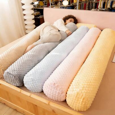 Plush Long Leg Pillow For Women, Pregnancy Side Sleeper Cylindrical Pillow, Removable & Washable Memory Foam Round Pillow, Neck Pain Relief Cervical Pillow, Cylindrical Pillow, Removable Pillowcase, Sleep Neck Pillow, Velvet Polka Dot Birthday/Holiday Gift