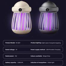 1 件便携式 LED 露营驱蚊灯，户外可充电照明灯，多功能应急灯，LED 帐篷灯，露营配件