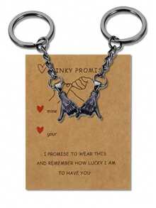 Couple/Friends/Bestie Holding Hands Creative Metal Keychain, Personalized Fashion Keyring For Valentine's Day - Multicolor - View 10