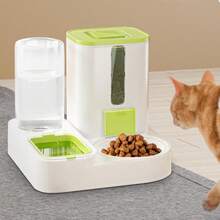 Dispensador de Comida para Perros,Comedero Automático para Mascotas,Dispensador de alimentos multifuncional de gran capacidad - Dispensador de agua reutilizable para perros, fuente de agua para gatos - Verde - Ver 4