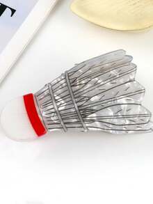 1pc Badminton Feather Clip, Acetate Hair Clip Creative Ice Skating Hair Claw, Bun Hairstyle Accessory Women Claw Clips Elegant Hair Accessories - White - View 4