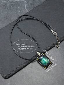 1pc Minimalist Casual Glow-In-The-Dark Zodiac Sign Couple Necklace, Pendant Necklace Suitable For Daily Wear Or Gift - Multicolor - View 2