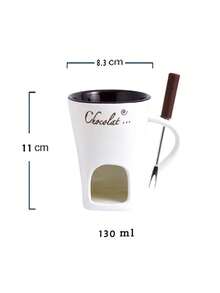 Best-Selling Ceramic Chocolate Fondue Set, Ice Cream Fondue Cup, Coffee Cup, Separable Ceramic Chocolate Melting Pot, Cheese Fondue Warmer, Mini Fondue Pot - Multicolor - View 8