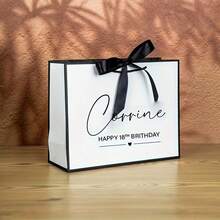 1pc Customized Fashion Wedding Gift Bag, Birthday, Anniversary, Memorial Gift Bag, Customizable Text, Essential Wedding Favor Bag, Stylish Minimalist Romantic Gift Bag, Gift For Family, Friends, Lover, Customized Gift Bag - Multicolor - View 4