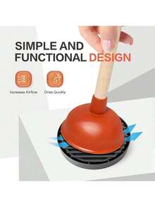 EstiloBandeja De éMbolo - Alfombrilla De Secado Al Aire Para éMbolo De Inodoro, Soporte De éMbolo Atrapa Goteos, Absorbe El Agua Del éMbolo Y Se Seca RáPidamente, Solo Soporte Para éMbolo DeVersióN Mejorada - 1 - Ver 3