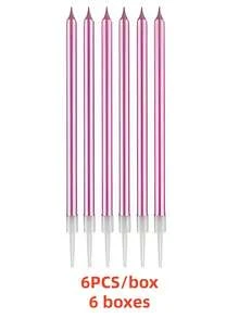 6/18/36 Peças Velas de Lápis de Bolo de Aniversário Feliz, Velas Espirais, Decorações de Bolo de Aniversário, Velas de Lápis Retas, Decoração de Sobremesa, Artigos de Festa, Ano Novo, Dia dos Namorados, Festival - Multicolorido - Visão 16