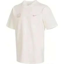 Nike Sportswear Essentials 系列极简字母印花罗纹透气圆领短袖 T 恤，白色 - 白色 - 查看 1