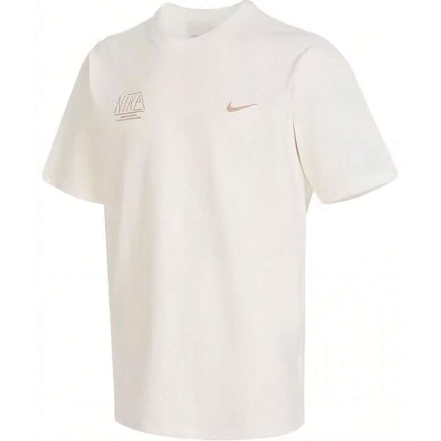 Nike Sportswear Essentials 系列极简字母印花罗纹透气圆领短袖 T 恤,白色 - 白色 - 查看 1