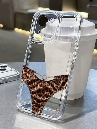 1 pieza Funda de teléfono transparente y fresca con forro interior de estampado de leopardo, protección TPU compatible con iPhone 13 14 15 16 Pro Max 17 17 Pro 17 Air 17 Pro Max, 11 12 Pro Max X XR XS Max 16 16 Pro 16 Plus 7 8 Plus 13 Mini 12 Mini 15 Pro Max 14 Pro 14 Plus 15 Plus, de moda, a prueba de golpes y resistente al agua