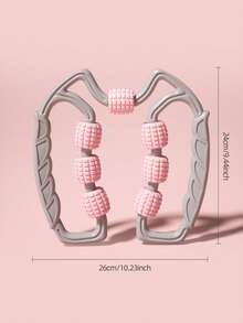 1pc 7-Wheel Leg Massager, Pink/Purple, Acupoint Massage, Muscle Relaxation, Handheld Design For Home Use