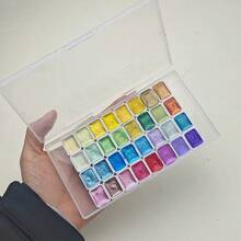32 Colors Metallic Watercolor Paint Set, Portable & Lightweight, High Pigment Density, Starry Tone, Ideal For Artists And Professionals, Suitable For Painting, Sketching, DIY Crafts, And Holiday Gifts