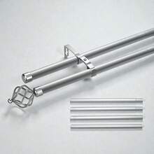 Casaisla Home Collection Cortinero Metálico Doble Extensible 80-360 cm | Negro o Plateado | Barra Decorativa para 2 Cortinas o Cortina con Velo | Control de Luz Eficas | Material Resistente | Incluye Set de Instalación - Plateado - Ver 1