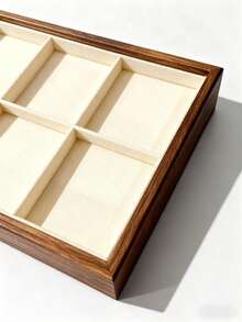 1/4个胡桃木首饰盒，带分隔托盘，适合展示手镯、项链、手链和其他饰品，多种尺寸可选，适用于珠宝店、个人饰品收纳和摊位珠宝展示。 - 彩色 - 查看 11