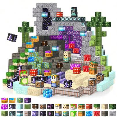 100/200/300 Pcs Desert Treasure Hunt Magnetic Building Tiles, STEM Magnetic Tiles Creative Construction Toy, Suitable For Children 3+ Years Old, Parent-Child Interaction, Build Desert Wonders, Improve Focus And Creativity, Great Birthday Gift