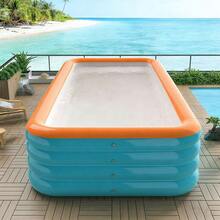 Large Inflatable Swimming Pool, Green Color, Suitable For Home, Yard, Outdoor Use, Family Gathering Water Fun In Summer - Blue - View 2