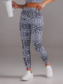 Yefecy Calça legging feminina de cintura alta com estampa de leopardo, controle abdominal e tecnologia de levantamento de bumbum - Legging comprida para treino, calça respirável para academia e pilates - Roupa esportiva justa para todas as estações (lavável à máquina) - Preto - Ver 6