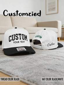 Customized Text Baseball Cap, Adjustable Baseball Cap, Cap With Your Text, Single Party Cap, Unisex, Great Birthday Gift For Friends, Suitable For Matches, Travel And Outdoor Activities - Multicolor - View 3