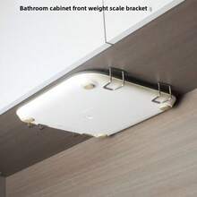 4件套通用浴室秤安装套件（无需钻孔）壁挂式秤支架，适用于体脂秤和电子秤，是家庭健身房、浴室、厨房和储物空间的理想之选，也是DIY创意装饰的完美选择。