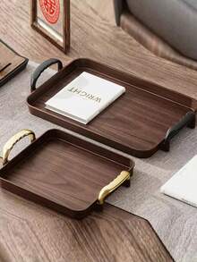 Durable, Sturdy, Easy To Clean, Waterproof, Stain-Resistant, Non-Slip, Heat-Resistant Tray/Plate, Suitable For Barbecue, Cake, Bread, Coffee, Desserts, Beverages, Kitchen, Restaurant, Patisserie, Dining Table, Dinner Party, Gathering, Camping And Other Occasions. Random Style Delivery. - Maroon - View 1