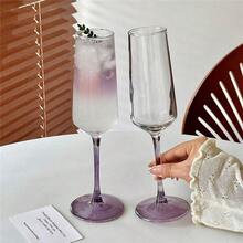 2pcs/Set Purple Stemmed Champagne Glasses, High-Quality Glasses, Wine Glasses, Cocktail Glasses, Glassware, Elegant & Perfect For Parties, Gatherings, Birthday Gifts - Purple - View 8