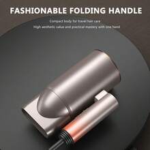 1pc Gradient High Power Hair Dryer, Foldable, Travel Portable, Create Smooth And Shiny Hair - Gold - View 5