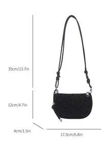 Litchi Texture Mini Crossbody Bag For Women, New Stylish Compact Versatile Daily Bag - Black - View 5