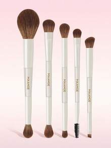 MAANGE 5/8pcs Dual-Ended Makeup Brush Set, Portable Dual-Purpose Makeup Brushes Including Powder Brush, Blush Brush, Foundation Brush, Face Brush, Highlighter Brush, Concealer Brush, Contour Brush, Nose Brush, Eye Shadow Brush, Eyebrow Brush, Eyeliner Brush, Detail Brush, Suitable For Daily Facial Makeup, Can Be Used For Liquid, Cream And Powder Products, With Polishing, Blending And Face Priming Functions, Great Gift For Women And Girls.