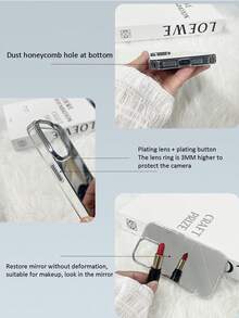 1pc Customized Name Phone Case, Shockproof High-Definition Acrylic Mirror Cover, Compatible With IPhone 11/12/13/14/15/16/16 Pro/16 Plus/16 Pro Max/16e/17/Air/17 Pro/17 Pro Max, Great Gift For Friends And Family - Clear - View 7