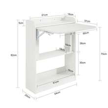 SoBuy Home Office Folding Table Desk Computer Desk Workstation With 3 Shelves White W64 X D58 X H82cm FWT92-W - White - View 4