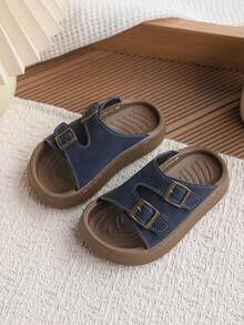 1 Pair Kids Summer Fashion Slip-On Sandals, Girls Daily Wear Non-Slip Soft Bottom Flat Slides