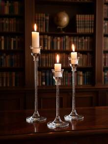 1pc/Set European Style Acrylic Candle Holder. Dining Table Candle Cup, Wedding Decoration, Candlelight Dinner Fashionable Acrylic Candle. Can Be Used For Room Decor, Home Decor, Dining Table Decor, Gift For Best Friend, Winter Gift, Thanksgiving, Christmas, Halloween. - Multicolor - View 5