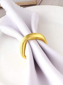 1/6pcs Minimalist Asymmetrical Metal Napkin Rings, Suitable For Wedding, Holiday Party, Dining Table Decor, Banquet Napkin Holder, Valentine's Day, Easter, Thanksgiving Napkin Rings - Multicolor - View 3