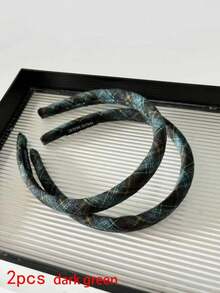 1件装女士条纹休闲涤纶发带，适合所有季节，发箍，发圈头带，发饰，头饰