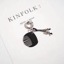 Llavero con peine de unicolor, de estilo minimalista y de moda, accesorio portátil y lindo de metal para bolso o coche de mujer - peine - Ver 7