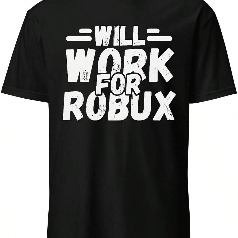 Funny Video Game Shirt, Will Work For R0bux T-Shirt - Pink - View 1