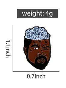 1 st. isfrisyr emaljmärke hiphop rap sångare ryggsäck jacka brosch kläder ryggsäck smycken present till vänner - Multifärgad - Visa 2