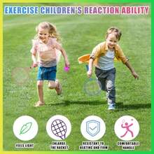 Juego de bádminton para niños Raqueta de bádminton con Bolsa de Transporte Juego Deportivo para Principiantes para Exteriores y Playa - Carbón - Ver 6